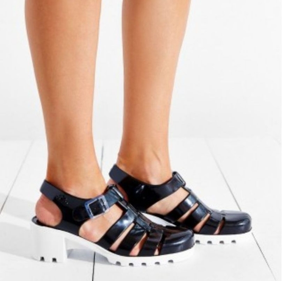 JuJu Shoes - Juju Babe Ladies Jelly Shoes Black/White